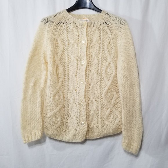 Mantessa vintage wool blend knit cardigan